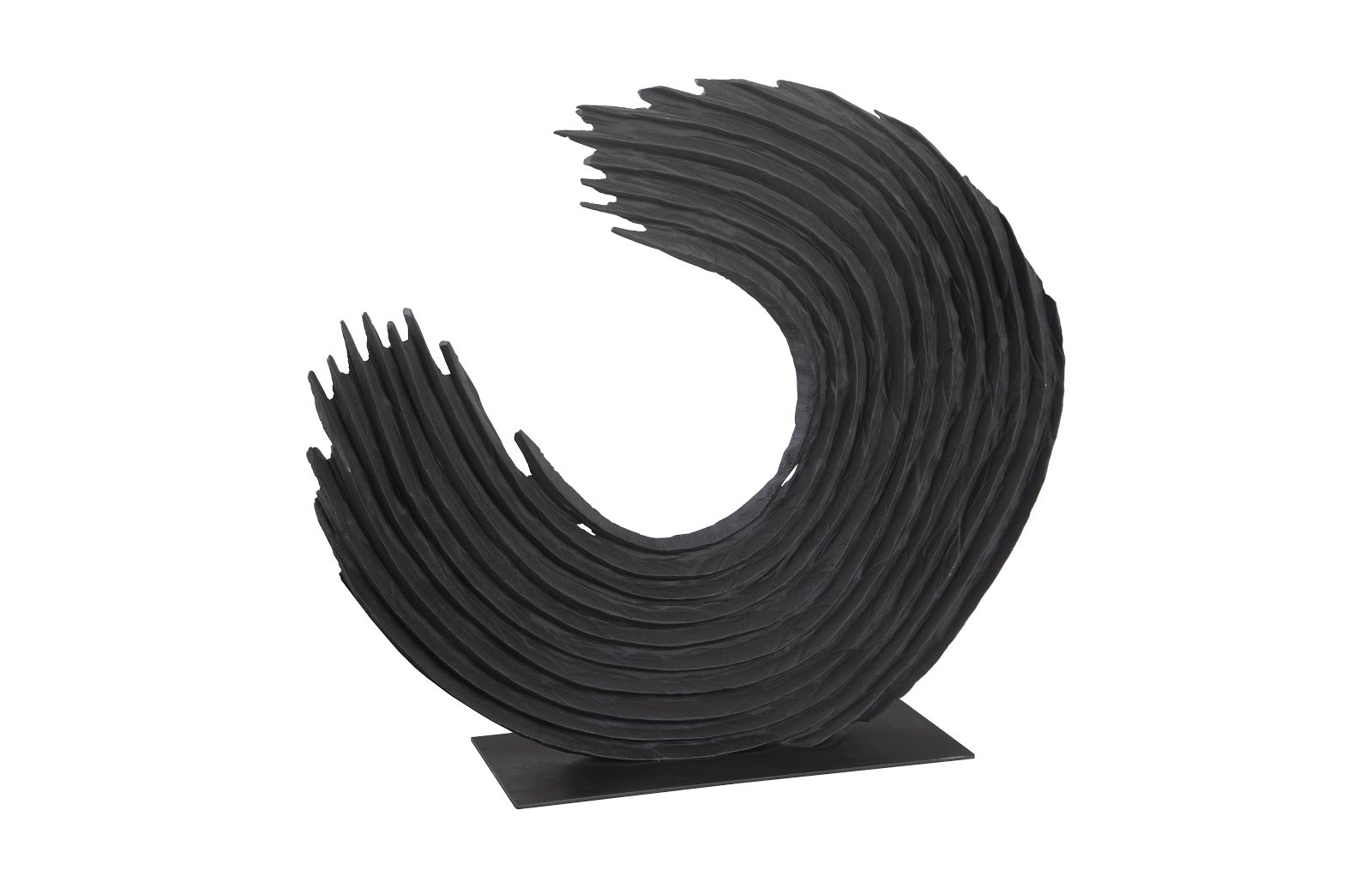 Phillips Collection Home Phillips Collection Swoop Tabletop Sculpture, Black Wood, Large
