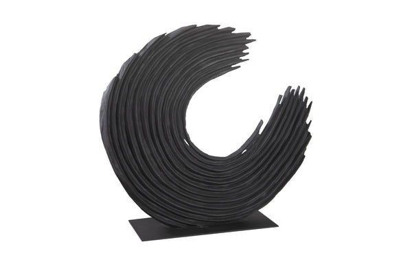 Phillips Collection Home Phillips Collection Swoop Tabletop Sculpture, Black Wood, Large