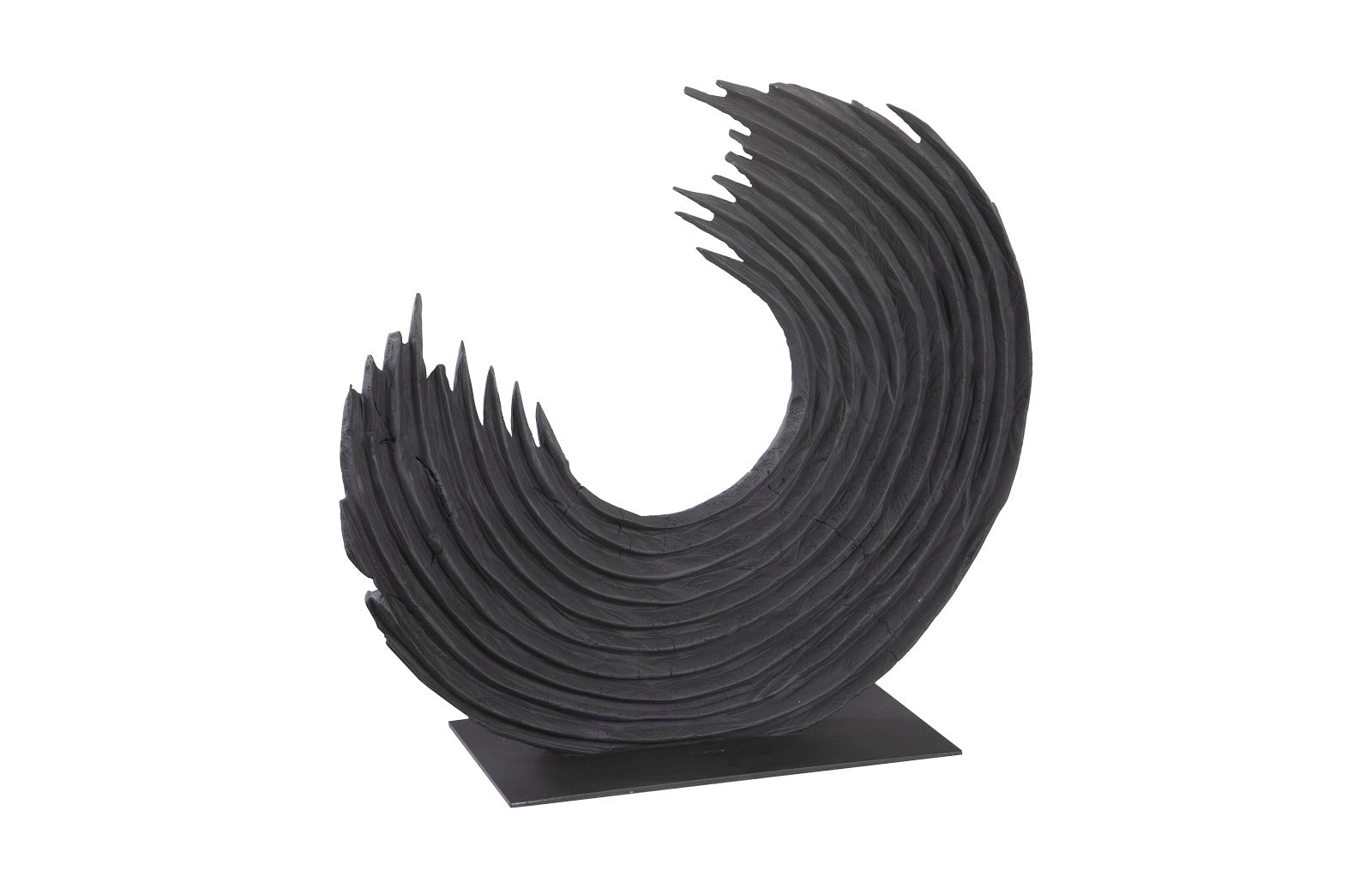 Phillips Collection Home Phillips Collection Swoop Tabletop Sculpture, Black Wood, Small