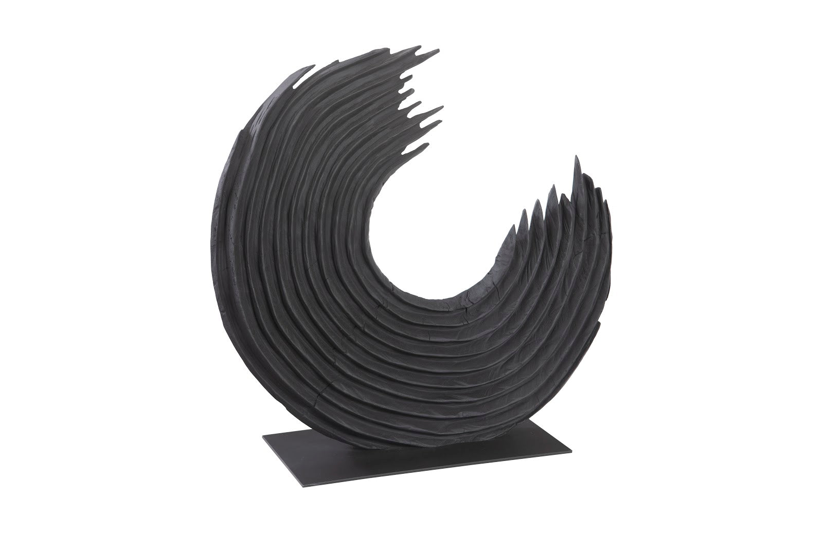 Phillips Collection Home Phillips Collection Swoop Tabletop Sculpture, Black Wood, Small