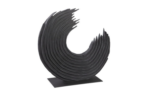 Phillips Collection Home Phillips Collection Swoop Tabletop Sculpture, Black Wood, Small