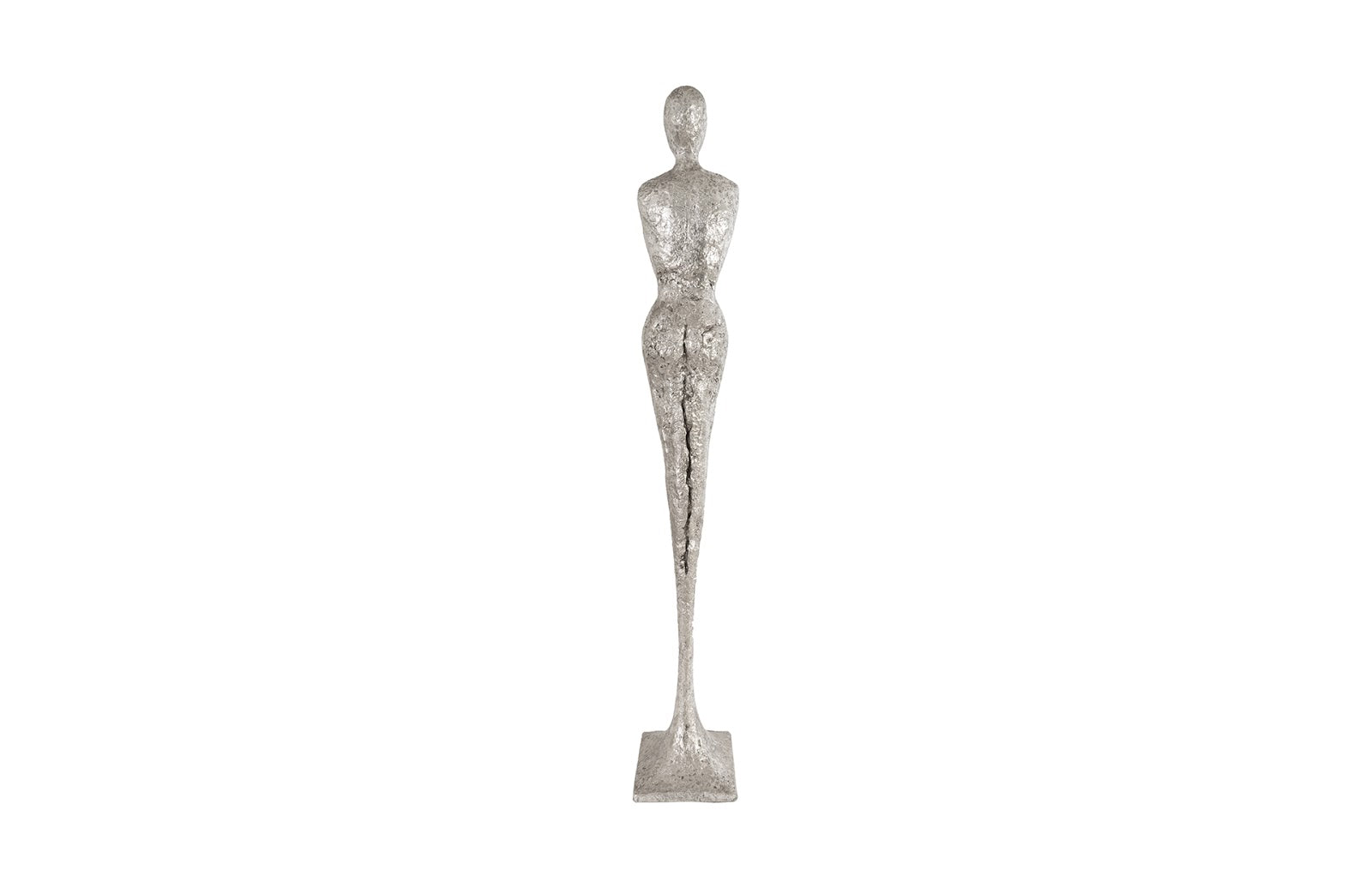 Phillips Collection Home Oversized LTL - Rate to be Quoted Phillips Collection Tall Chiseled Female Sculpture, Resin, Silver Leaf