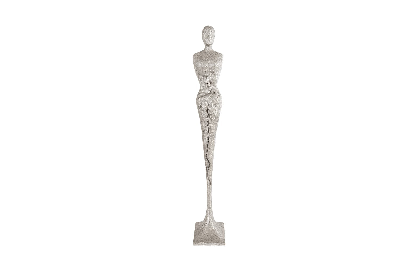 Phillips Collection Home Oversized LTL - Rate to be Quoted Phillips Collection Tall Chiseled Female Sculpture, Resin, Silver Leaf