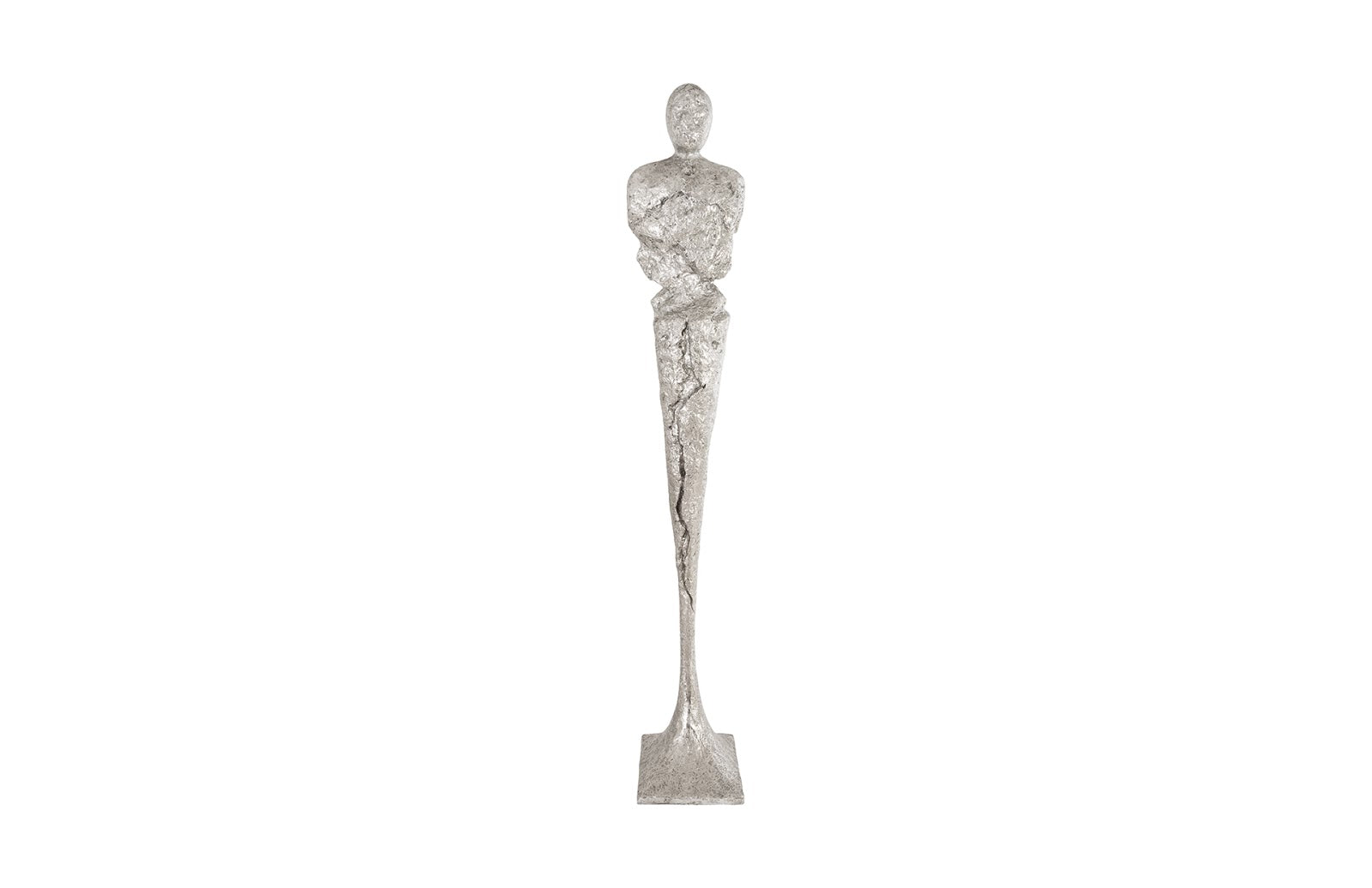 Phillips Collection Home Oversized LTL - Rate to be Quoted Phillips Collection Tall Chiseled Male Sculpture, Resin, Silver Leaf