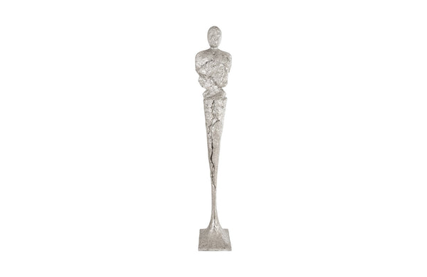 Phillips Collection Home Oversized LTL - Rate to be Quoted Phillips Collection Tall Chiseled Male Sculpture, Resin, Silver Leaf