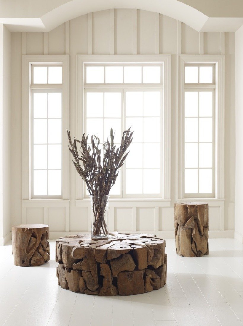 Phillips Collection Home Oversized LTL - Rate to be Quoted Phillips Collection Teak Chunk Coffee Table, Round