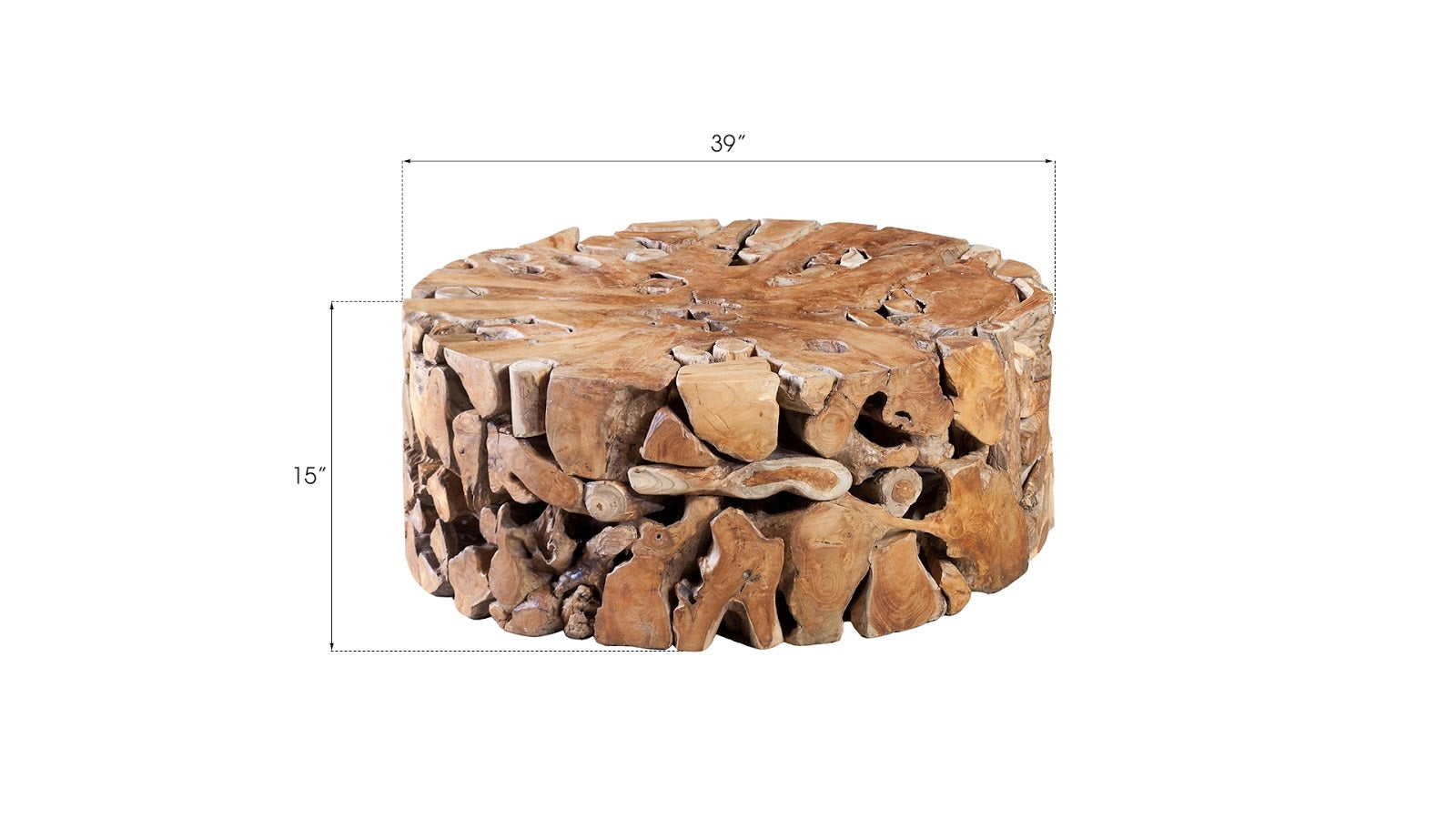 Phillips Collection Home Oversized LTL - Rate to be Quoted Phillips Collection Teak Chunk Coffee Table, Round