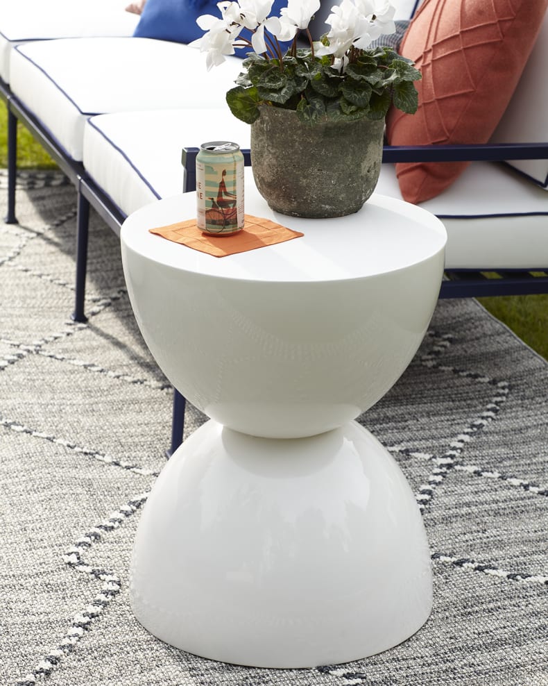 Phillips Collection Home Phillips Collection Totem Stool, White Gel Coat, LG