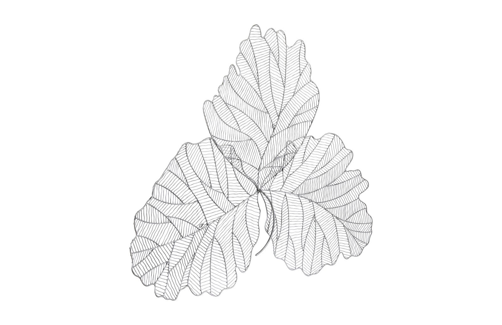 Phillips Collection Home Oversized LTL - Rate to be Quoted Phillips Collection Tri Leaf Wall Art, Large, Metal, Silver/Black
