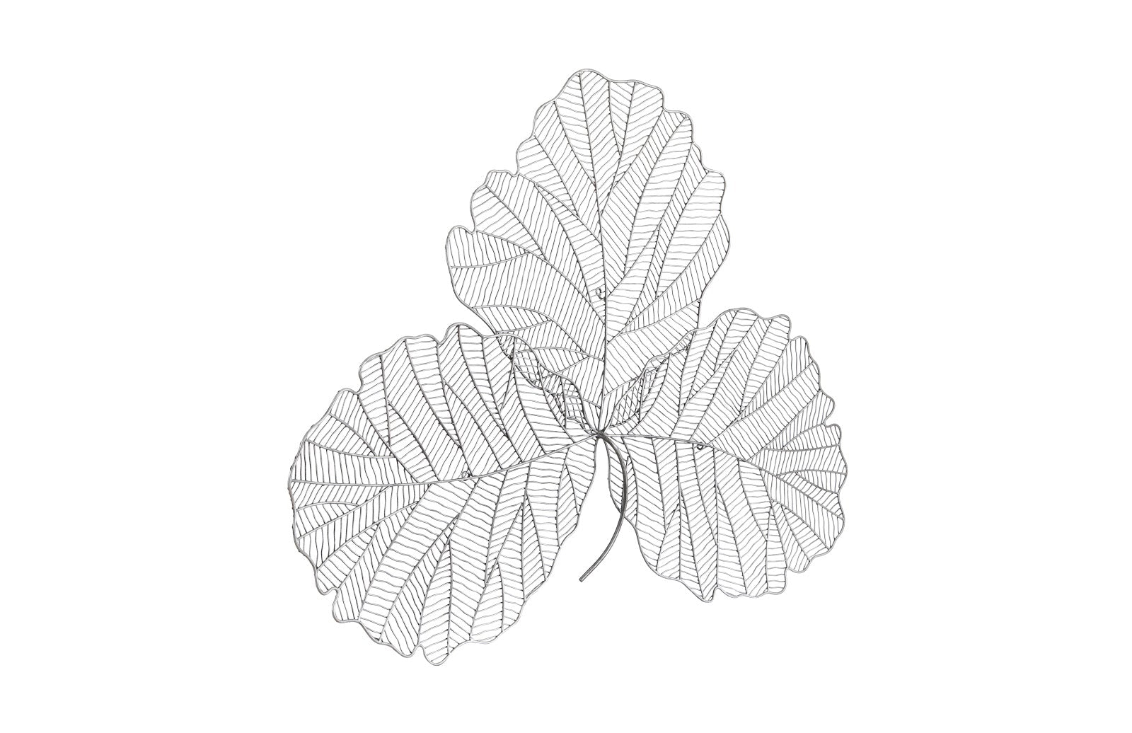 Phillips Collection Home Oversized LTL - Rate to be Quoted Phillips Collection Tri Leaf Wall Art, Medium, Metal, Silver/Black