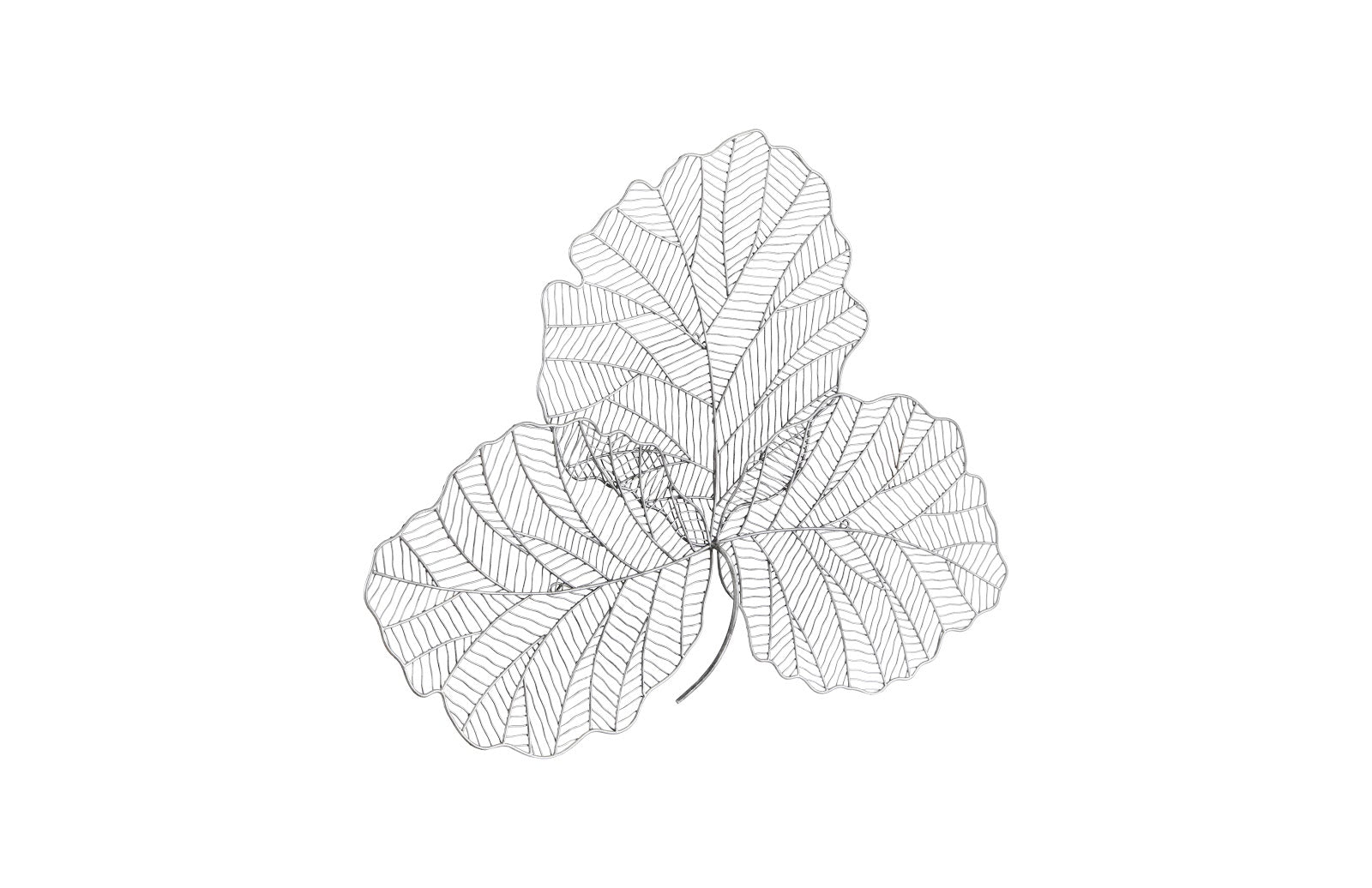 Phillips Collection Home Oversized LTL - Rate to be Quoted Phillips Collection Tri Leaf Wall Art, Small, Metal, Silver/Black
