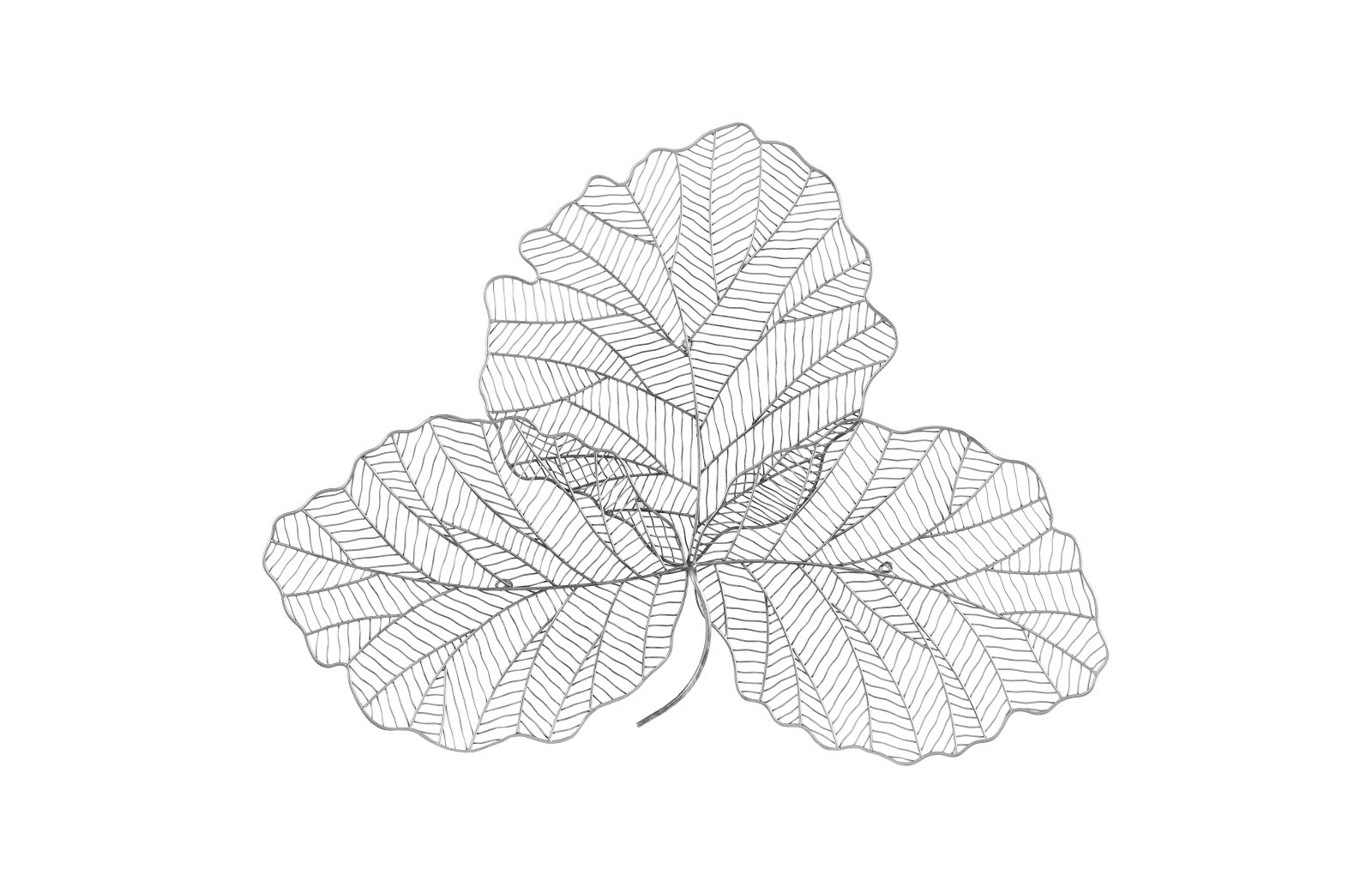 Phillips Collection Home Oversized LTL - Rate to be Quoted Phillips Collection Tri Leaf Wall Art, Small, Metal, Silver/Black