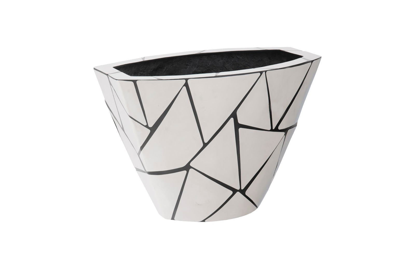 Phillips Collection Home Phillips Collection Triangle Crazy Cut Planter, Small, Stainless Steel