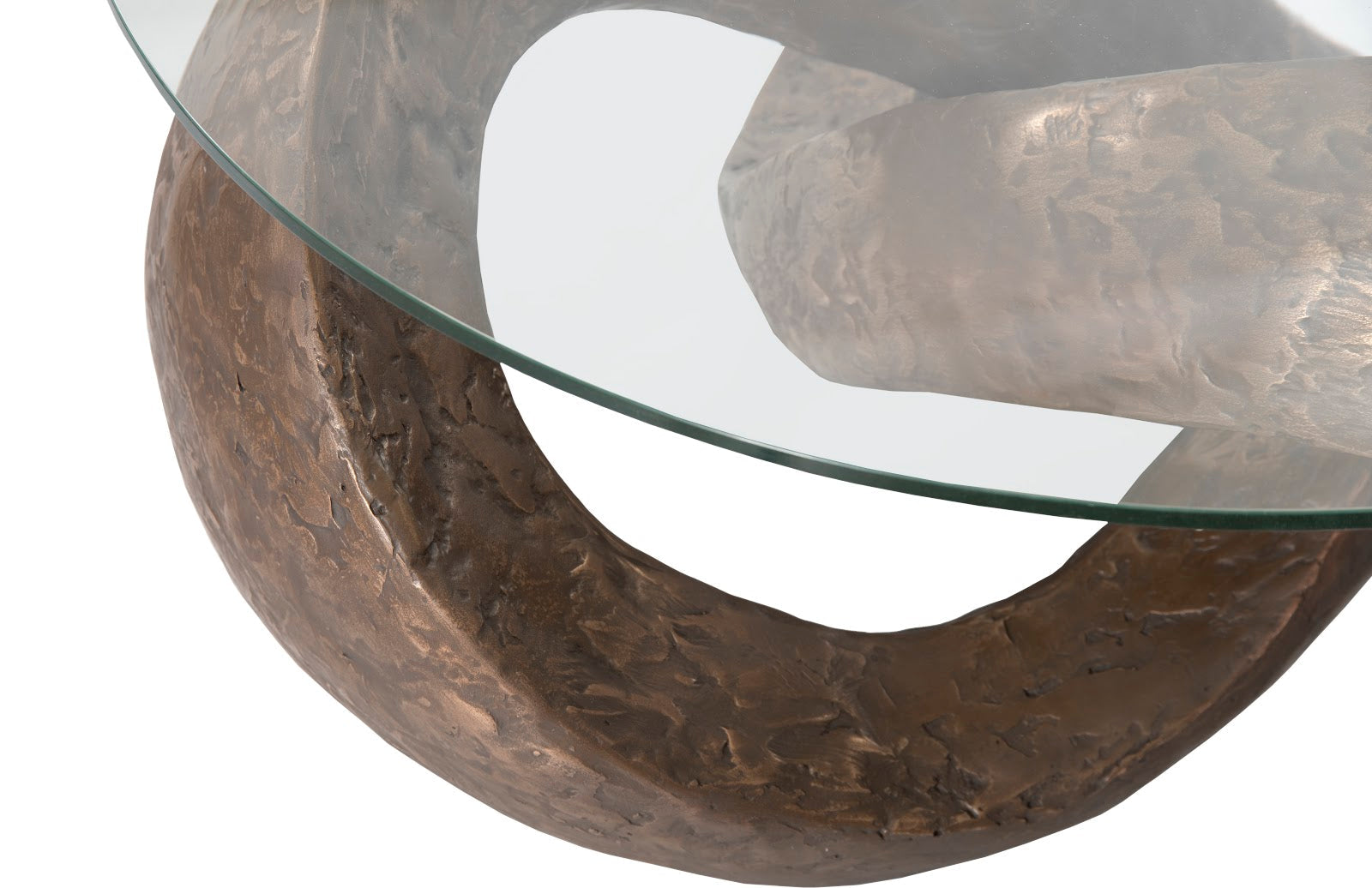 Phillips Collection Home Oversized LTL - Rate to be Quoted Phillips Collection Trifoil Coffee Table, Bronze w/ Glass