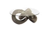 Phillips Collection Home Oversized LTL - Rate to be Quoted Phillips Collection Trifoil Coffee Table, Liquid Silver w/Glass