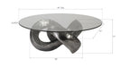 Phillips Collection Home Oversized LTL - Rate to be Quoted Phillips Collection Trifoil Coffee Table, Liquid Silver w/Glass