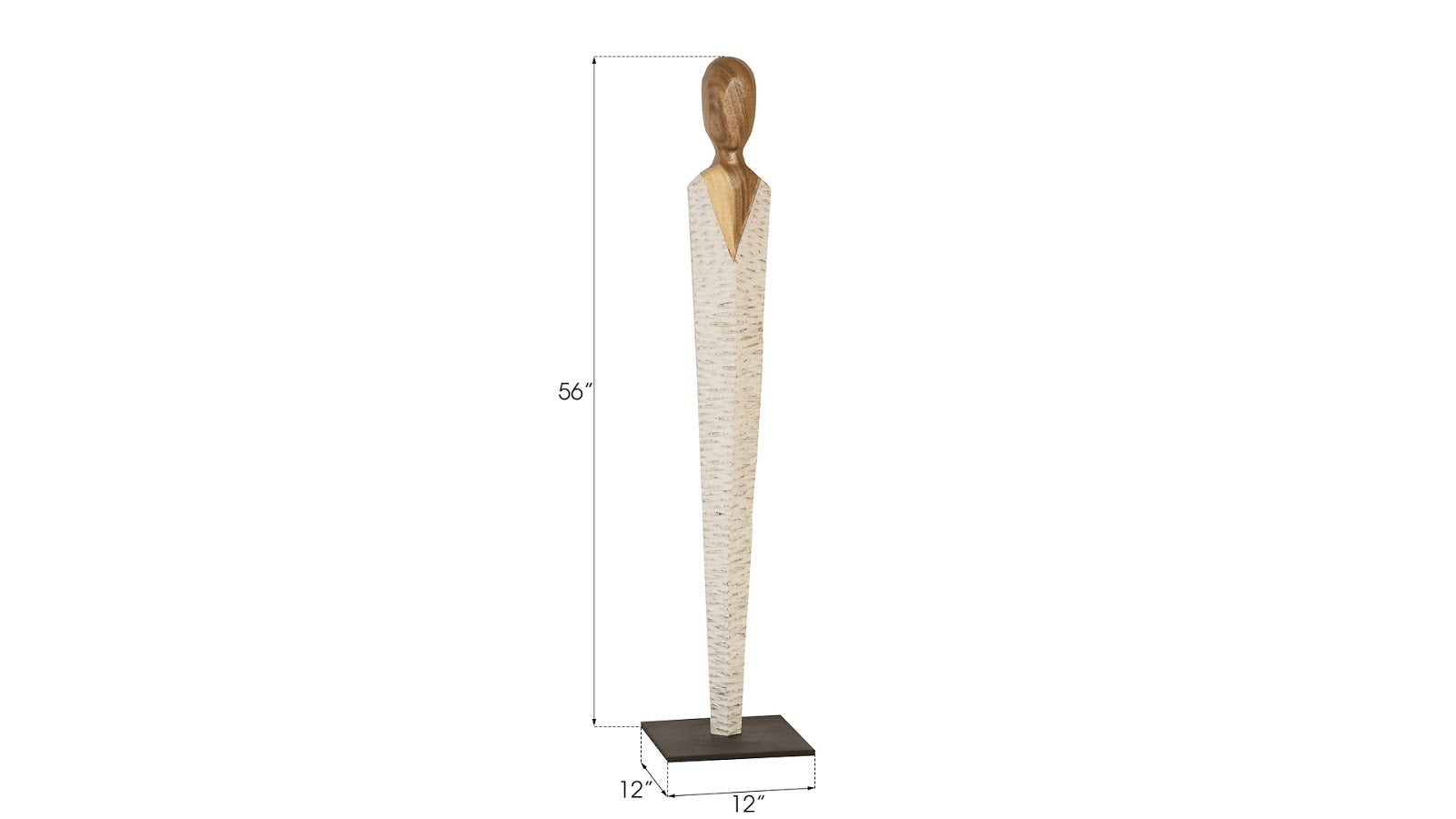 Phillips Collection Home Oversized LTL - Rate to be Quoted Phillips Collection Vested Female Sculpture, Small, Chamcha, Natural, White, Gold
