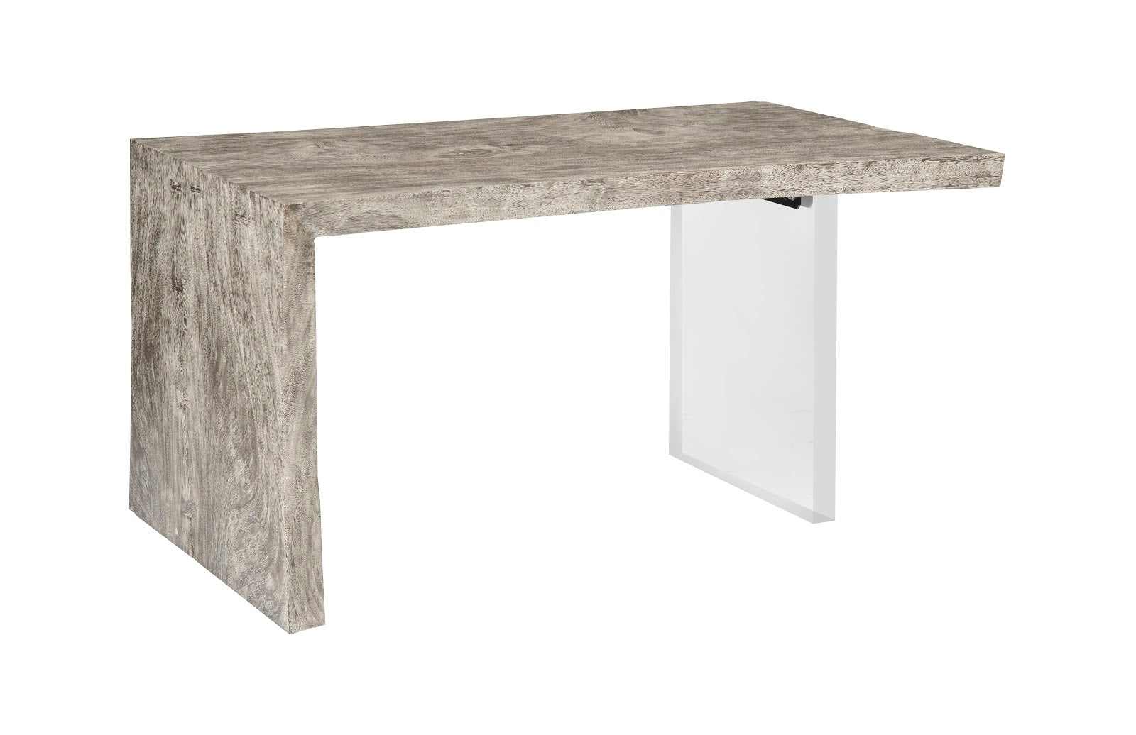 Phillips Collection Home Oversized LTL - Rate to be Quoted Phillips Collection Waterfall Desk, Gray Stone, Acrylic Leg