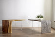 Phillips Collection Home Oversized LTL - Rate to be Quoted Phillips Collection Waterfall Desk, Gray Stone, Acrylic Leg