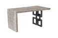 Phillips Collection Home Oversized LTL - Rate to be Quoted Phillips Collection Waterfall Desk, Gray Stone, Satin Black Overlap Leg