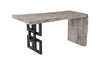 Phillips Collection Home Oversized LTL - Rate to be Quoted Phillips Collection Waterfall Desk, Gray Stone, Satin Black Overlap Leg