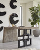 Phillips Collection Home Oversized LTL - Rate to be Quoted Phillips Collection Waterfall Desk, Gray Stone, Satin Black Overlap Leg