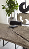 Phillips Collection Home Oversized LTL - Rate to be Quoted Phillips Collection Waterfall Desk, Gray Stone, Satin Black Overlap Leg