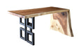 Phillips Collection Home Oversized LTL - Rate to be Quoted Phillips Collection Waterfall Desk, Natural, Satin Black Overlap Leg