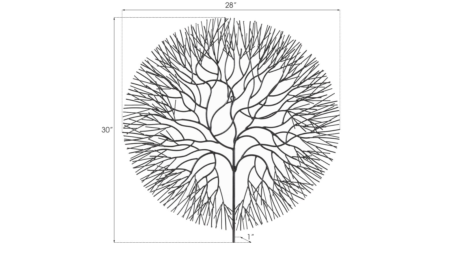 Phillips Collection Home Phillips Collection Wire Tree Wall Art, Large, Circle, Metal, Black