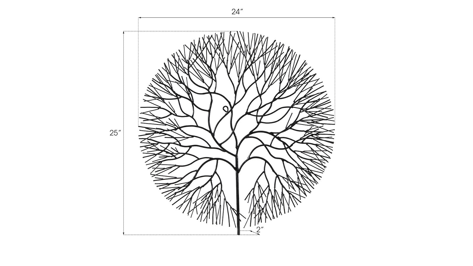 Phillips Collection Home Phillips Collection Wire Tree Wall Art, Medium, Circle, Metal, Black