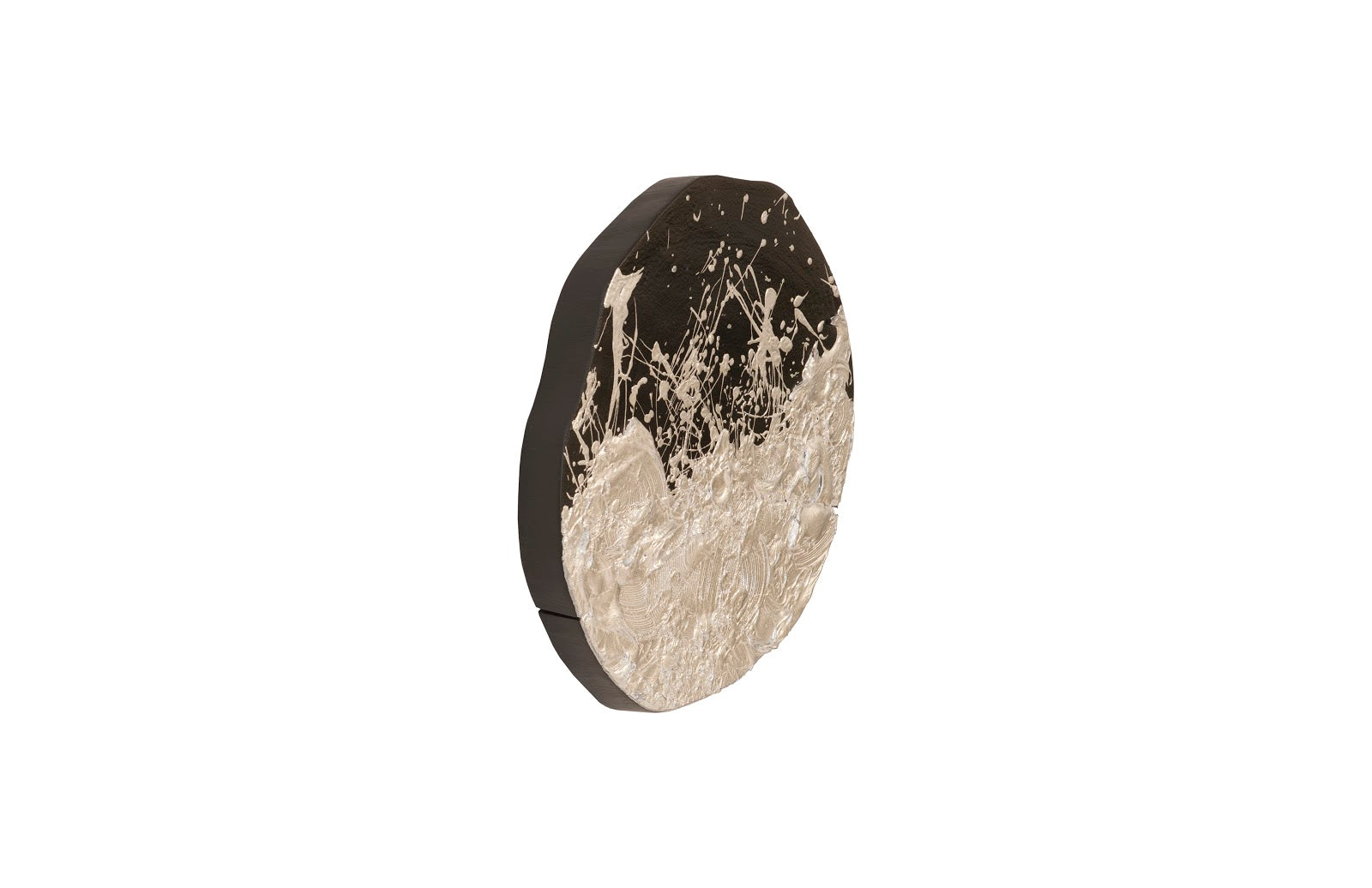 Phillips Collection Home Phillips Collection Wisp Wall Tile, Chamcha Wood, Silver Leaf on Black
