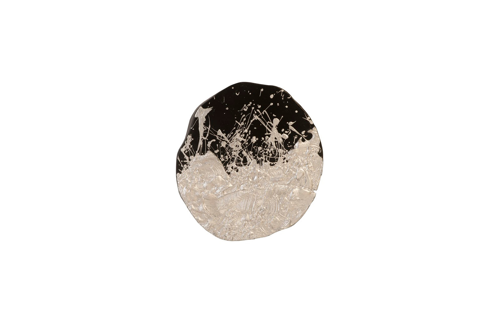 Phillips Collection Home Phillips Collection Wisp Wall Tile, Chamcha Wood, Silver Leaf on Black
