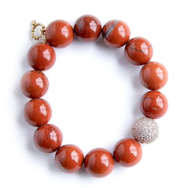 PowerBeads by jen Powerbeads By Jen Red River Rock Agate paired with a rose gold micropave