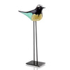 SPI Home Art Glass Art Glass Green & White Bird Desk Decor