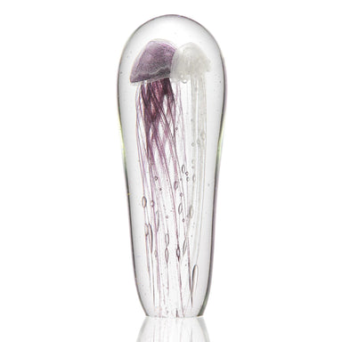 SPI Home Art Glass Art Glass Purple & White Jellyfish 12 Inch Glow in the Dark
