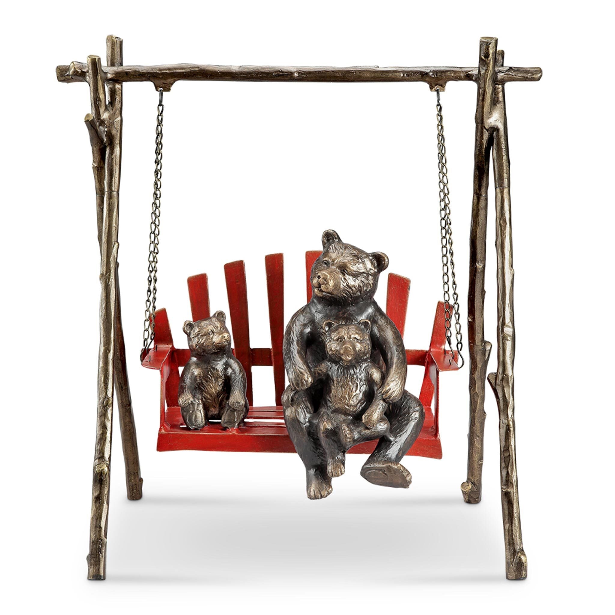 SPI Home Home Bear & Cubs on Porch Swing
