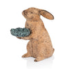 SPI Home Home Bunny Holding Leaf Bird Feeder