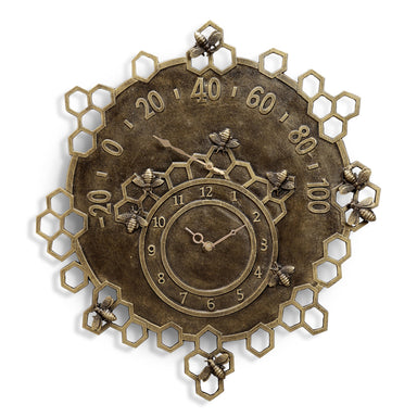 SPI Home Home Busy Bees Garden Clock and Thermometer