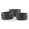 SPI Home Handbags Crosshatch Round Gray Decor Storage Bins Set of 3