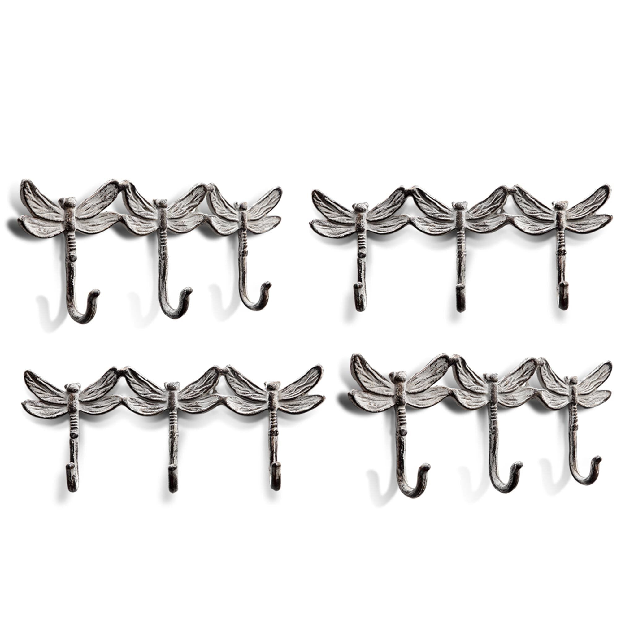SPI Home Home Dragonfly Trio Key Hooks Pack of 4