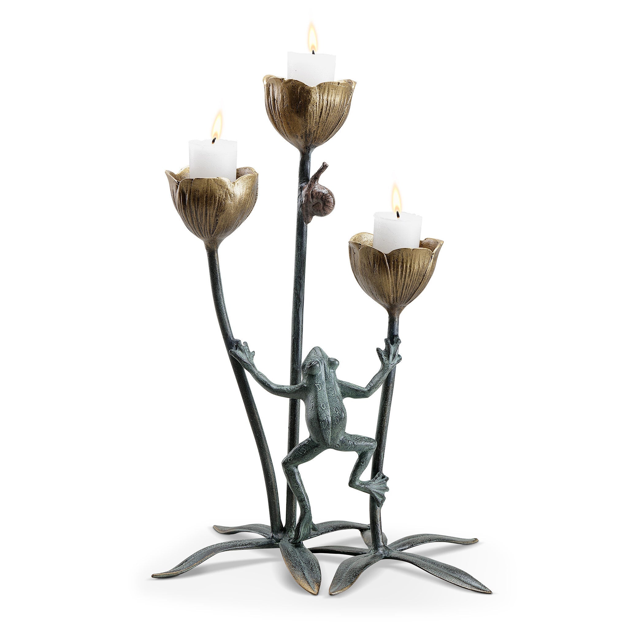 SPI Home Home Frog and Flower Trio Candleholder