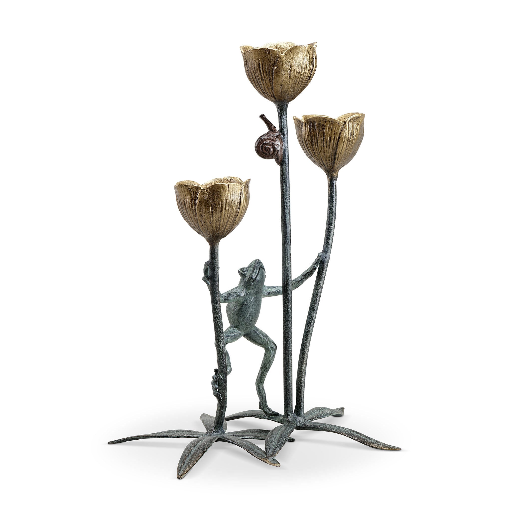 SPI Home Home Frog and Flower Trio Candleholder