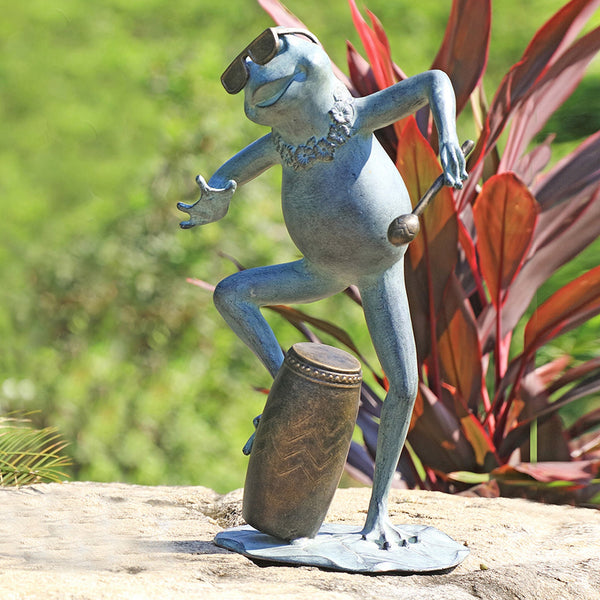 SPI Home Home Frog Conga Drummer Garden Sculpture