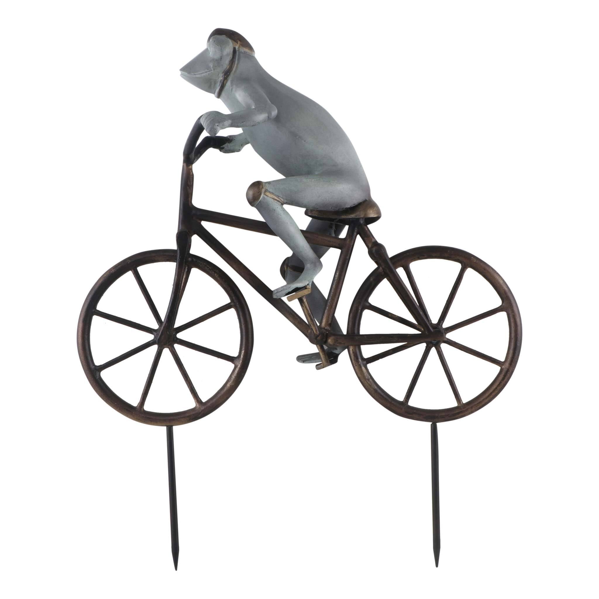 SPI Home Home Frog on Bicycle Garden Sculpture