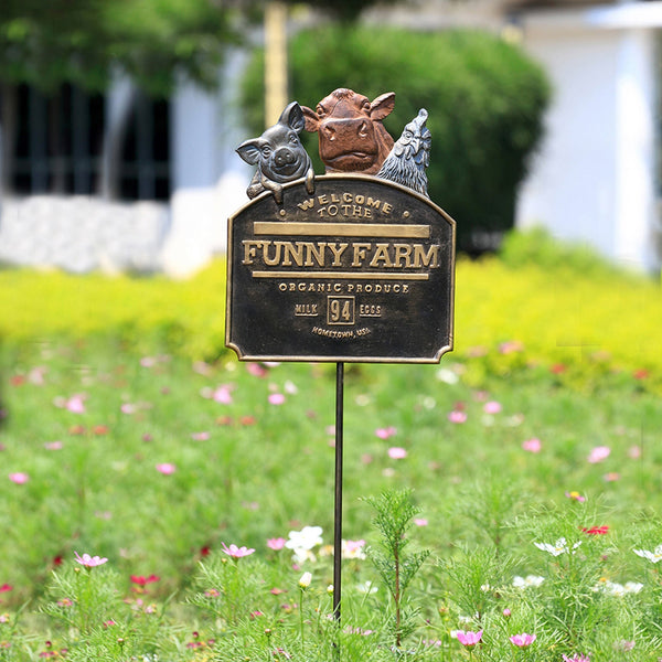 SPI Home Home Funny Farm Garden Sign on Stake