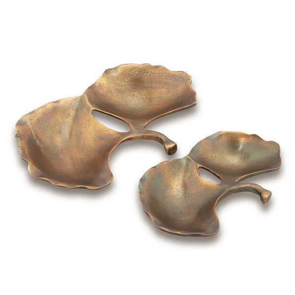 SPI Home Home Gingko Leaf Trays S/2