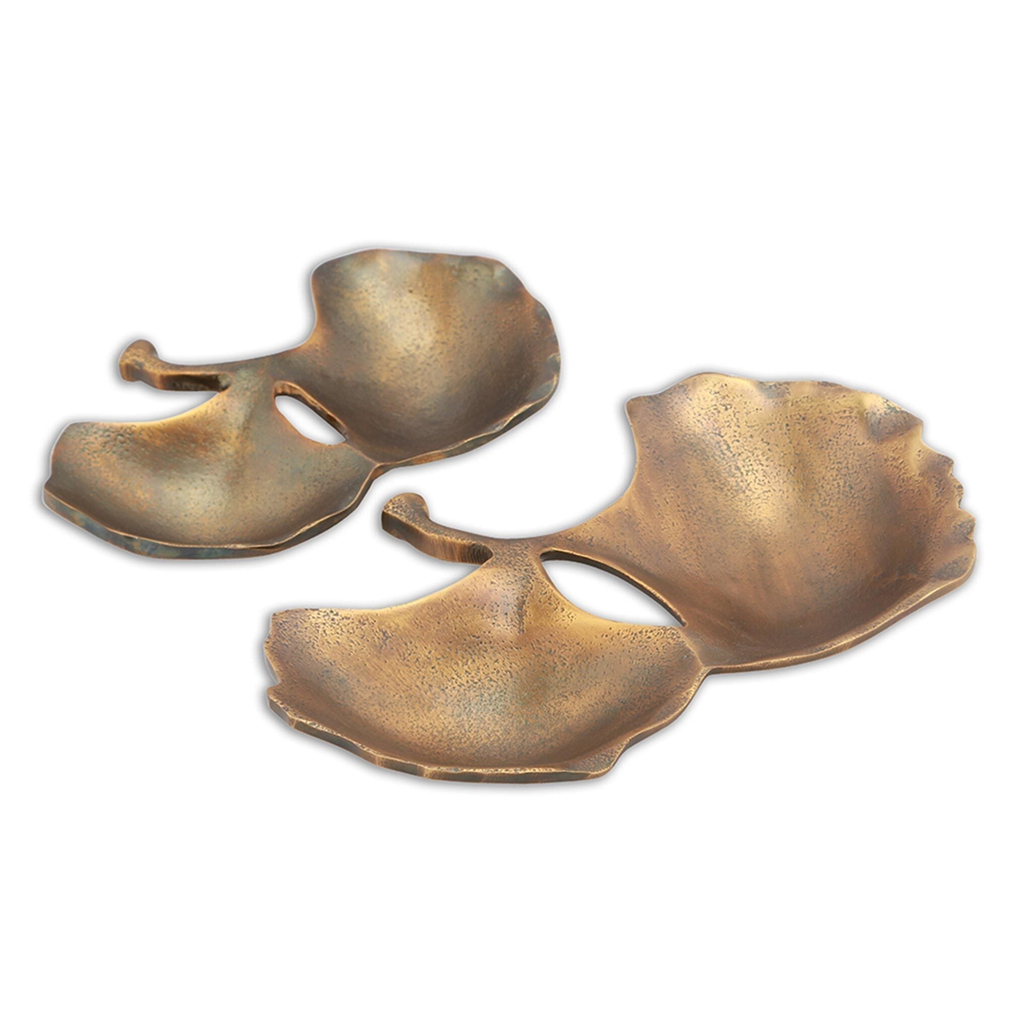 SPI Home Home Gingko Leaf Trays S/2