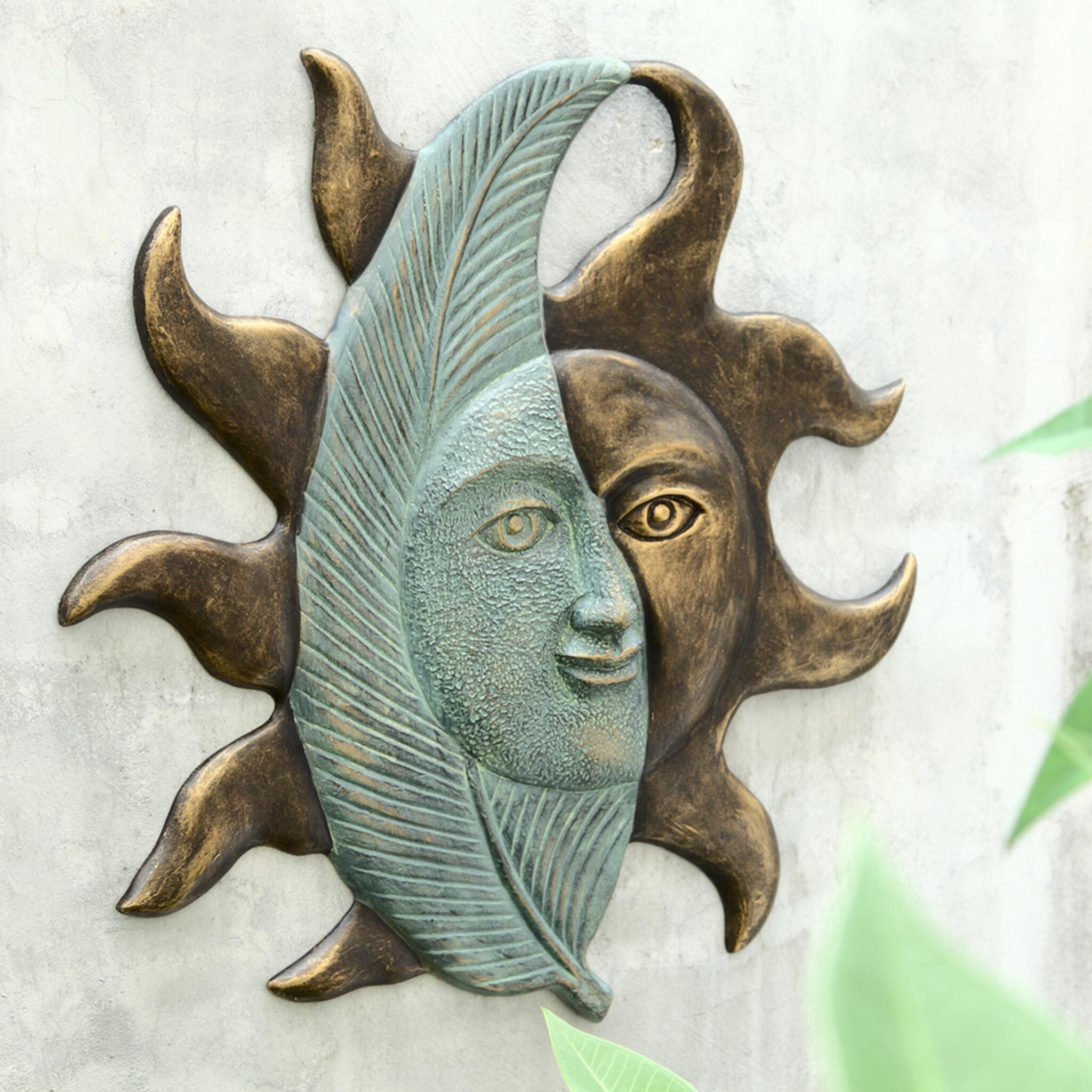 SPI Home Home Leaf and Sunface Wall Hanging