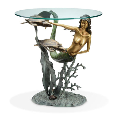SPI Home Home Mermaid & Sea Turtles End Table