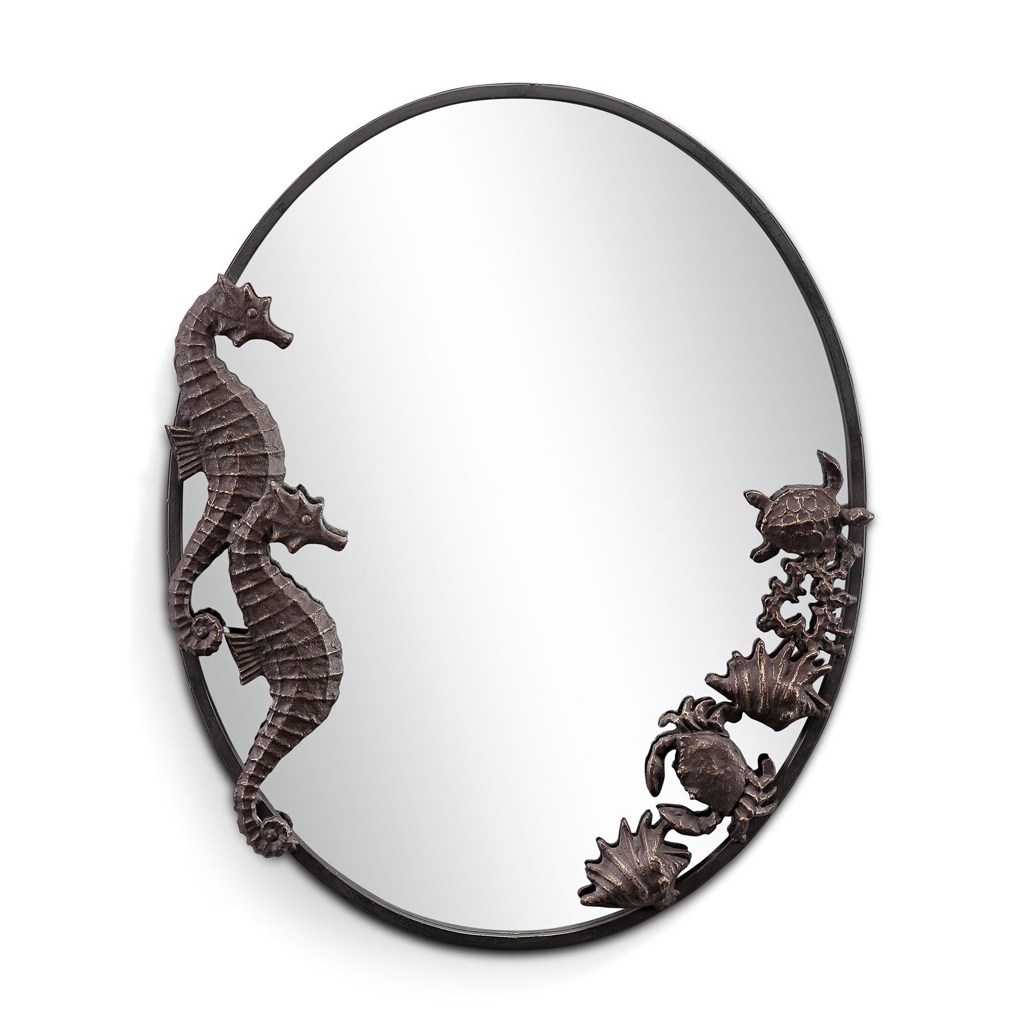 SPI Home Home Seahorses and Sea Life Oval Mirror